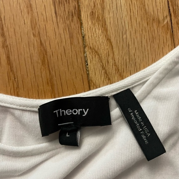 THEORY Sleeveless White Tee Shirt Size Large - Picture 3 of 5